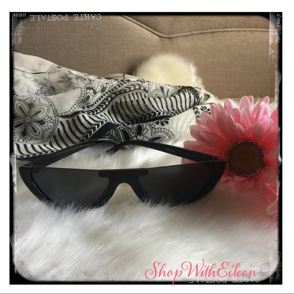 Jamie Half FRAME Black Grey Lense Sunnies Sunglasses